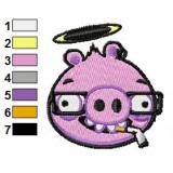Angry Pig Embroidery Design